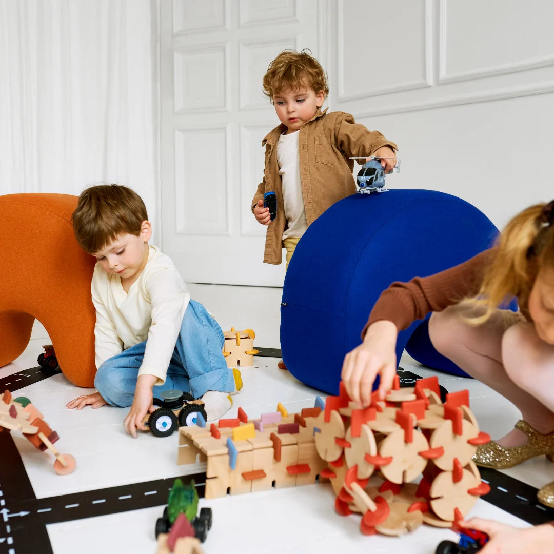 BAVVIC Builder Set – kreativt byggesæt i træ og silikone – 48 dele