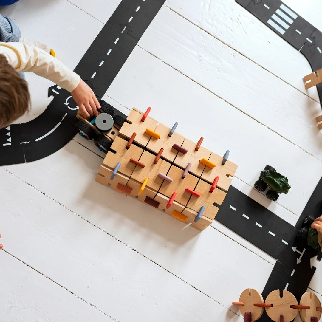 BAVVIC Builder Set – kreativt byggesæt i træ og silikone – 48 dele