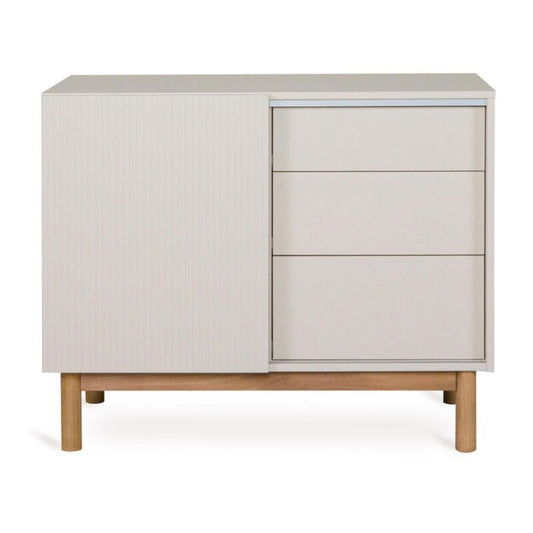 Quax Mood kommode med låge og 3 skuffer – Clay