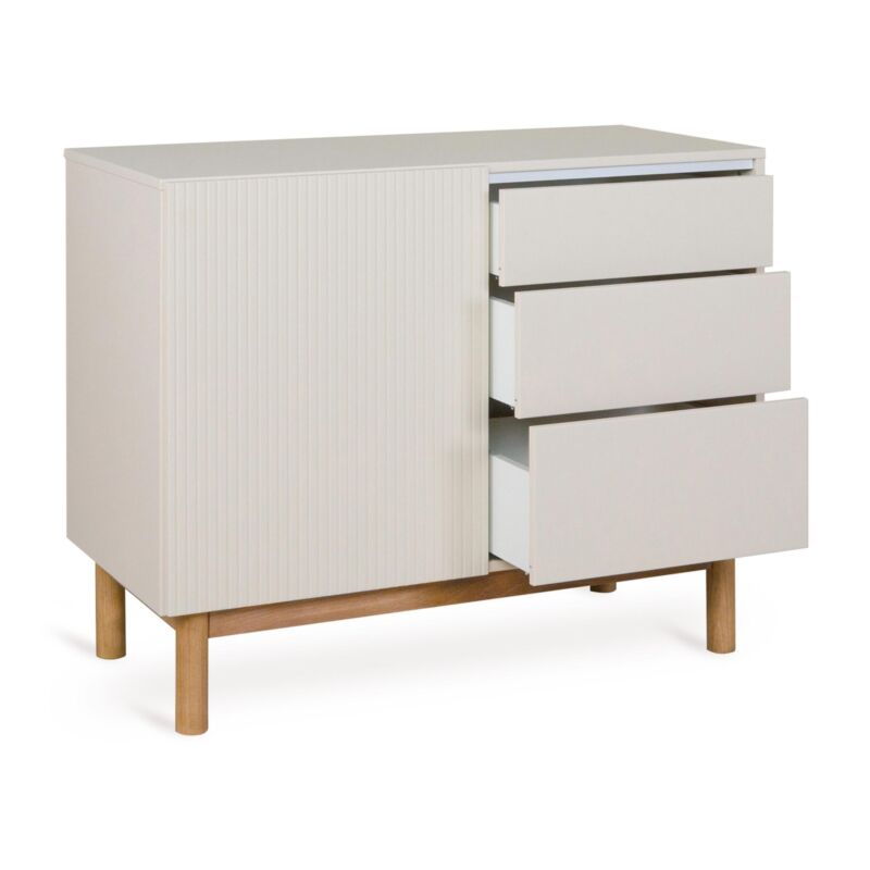 Quax Mood kommode med låge og 3 skuffer – Clay