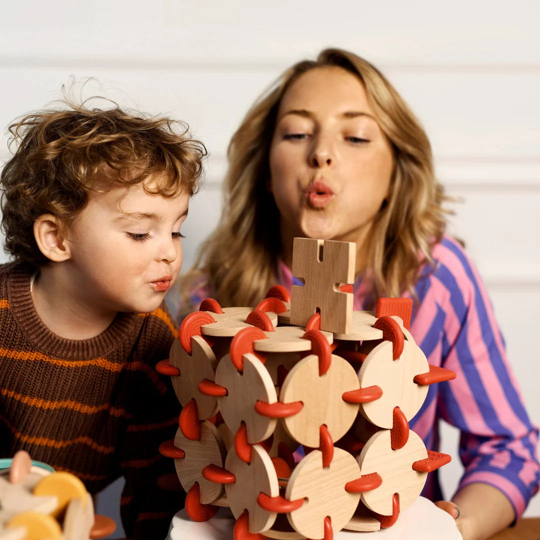 BAVVIC Builder Set – kreativt byggesæt i træ og silikone – 48 dele
