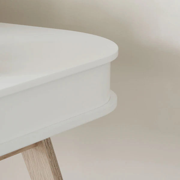 Oliver Furniture Wood skrivebord 66 cm inkl. armstol – hvid/eg