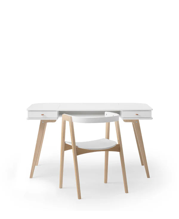 Oliver Furniture Wood skrivebord 66 cm inkl. armstol – hvid/eg