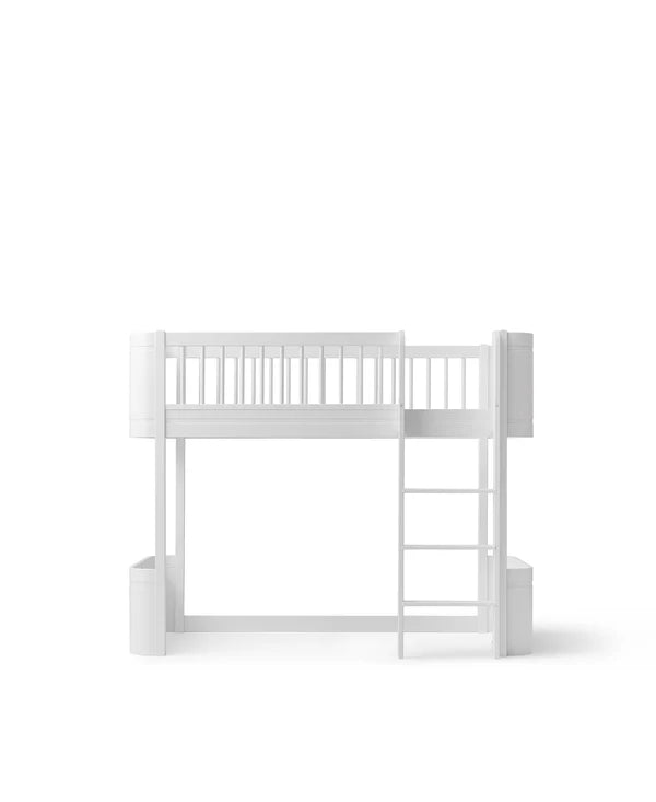 Oliver Furniture Wood Mini+ halvhøj seng i hvid – 68x162 cm