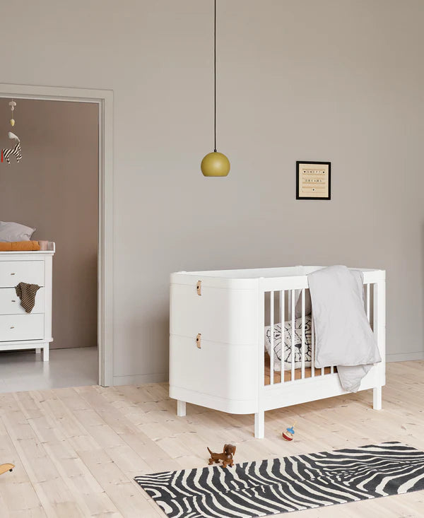 Oliver Furniture Wood Mini+ tremmeseng i hvid – 68x122 cm