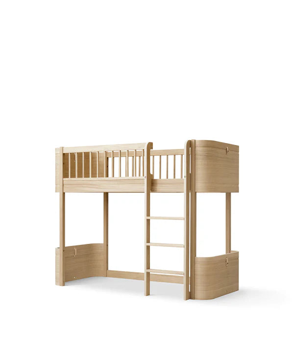 Oliver Furniture Wood Mini+ halvhøj seng i eg – 68x162 cm