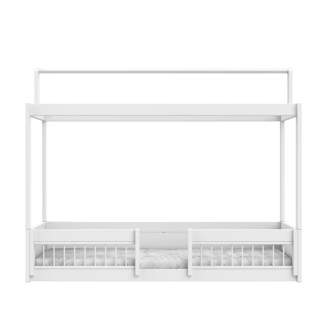 LIFETIME Kidsrooms Montessori seng med top og sengeheste 90x200 cm – hvid