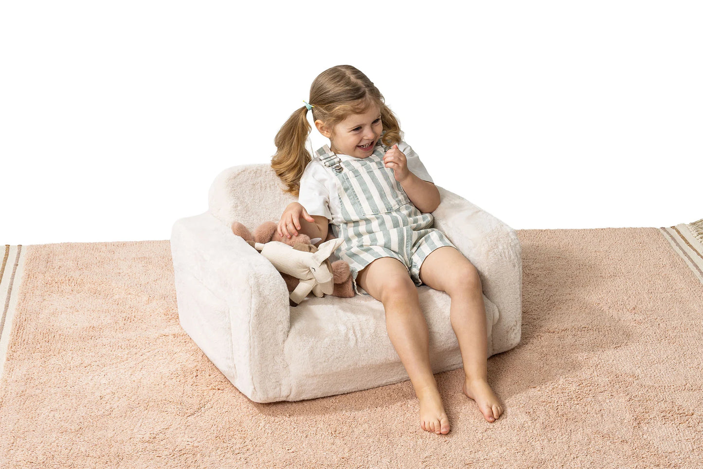 Shappy Lumi lænestol Bunny – 2-i-1 børnestol og liggemåtte - Cream