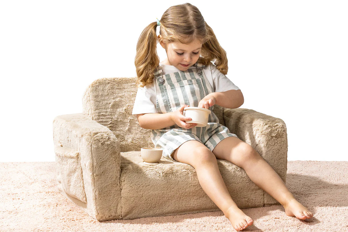 Shappy Lumi lænestol Bunny – 2-i-1 børnestol og liggemåtte - Toffee