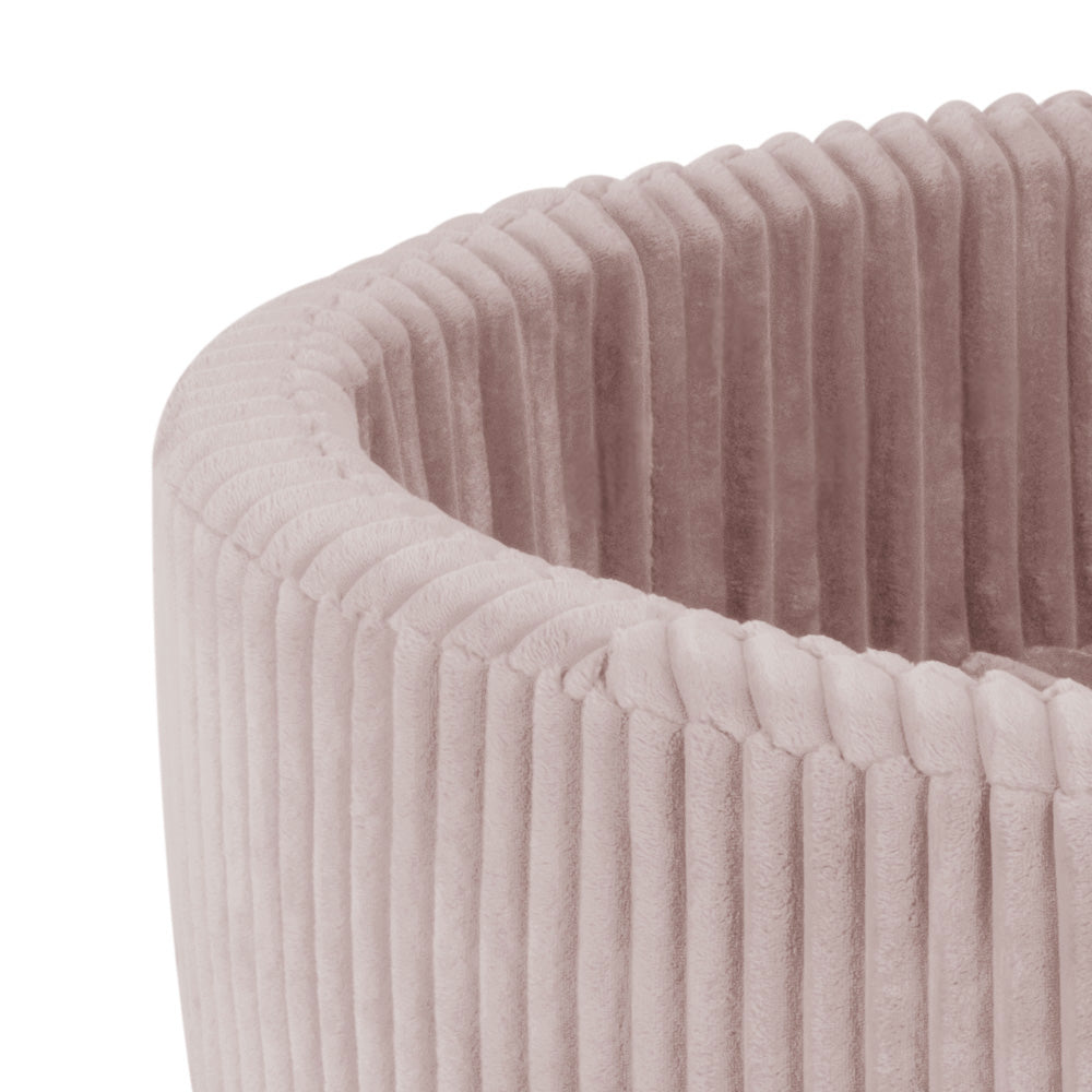 Plush Nest boldbassin i puffy lamelstof – lyserød – 90x30 cm