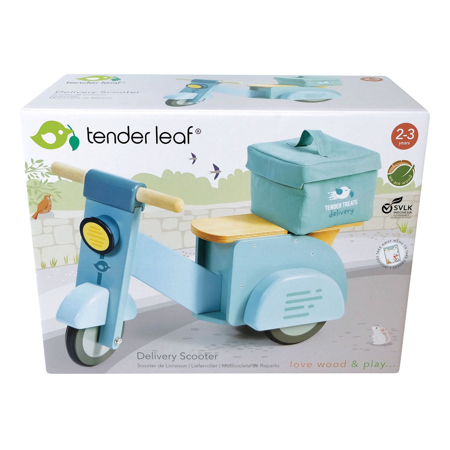 Tender Leaf Scooter i træ - turkis