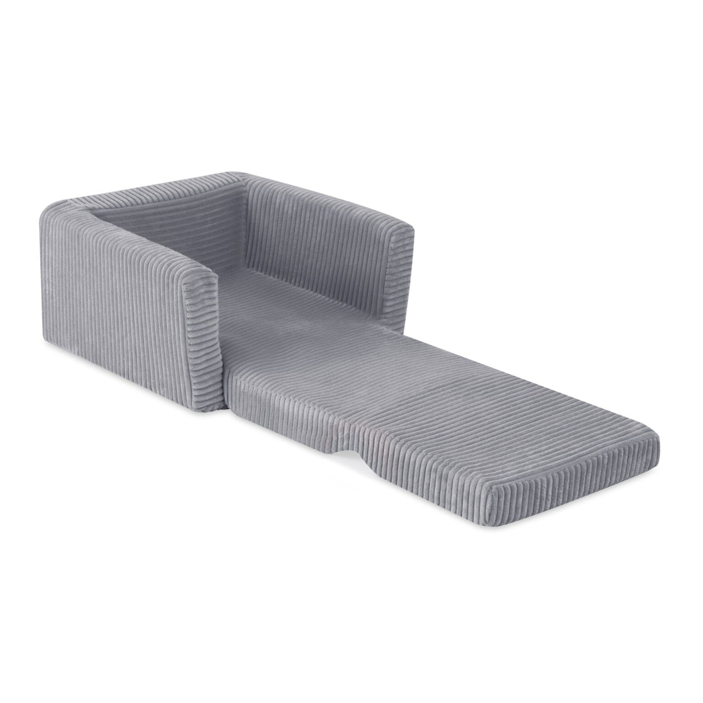Plush Nest Cubie foldbar lænestol til børn i premium fløjl – grå