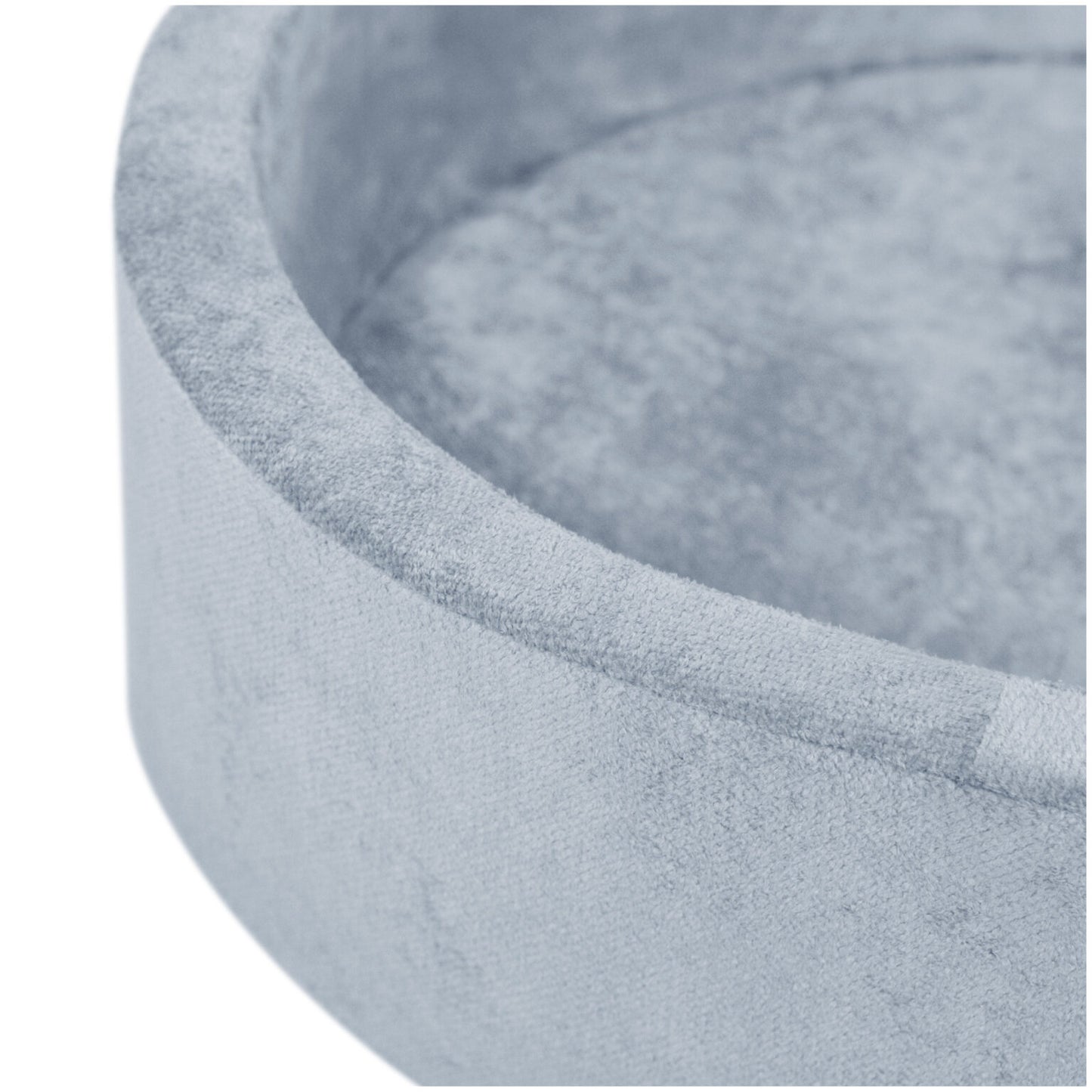 Plush Nest boldbassin med 200 bolde i premium chenille – blå – 90x30 cm