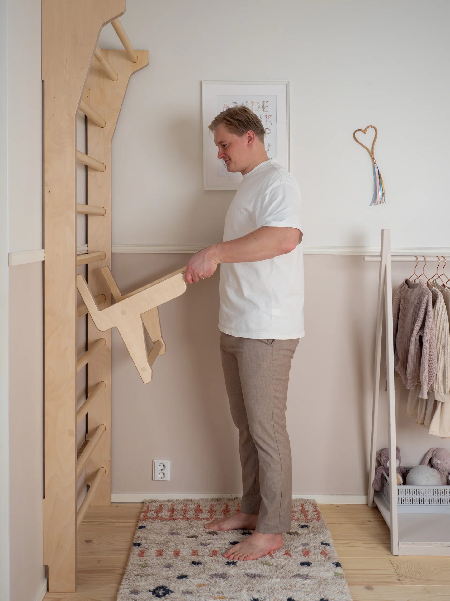 FitWood PAHKA dip station – hvid/birk