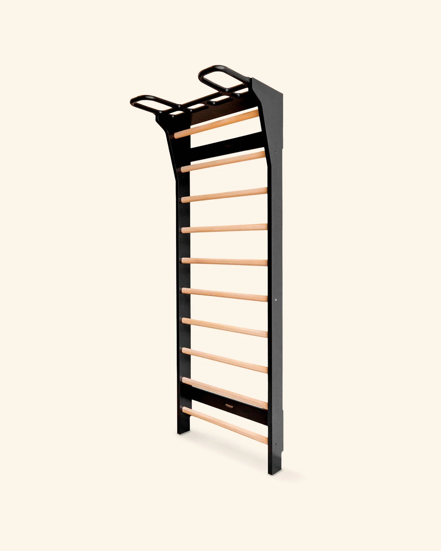 FitWood AARNI vægribbe med pull-up greb 220 cm – sort / birk