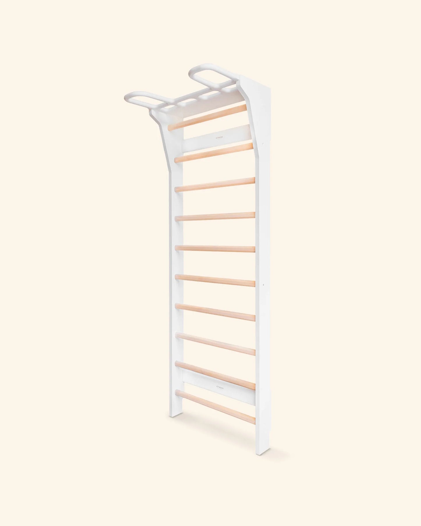 FitWood AARNI vægribbe med pull-up greb 220 cm – hvid / birk