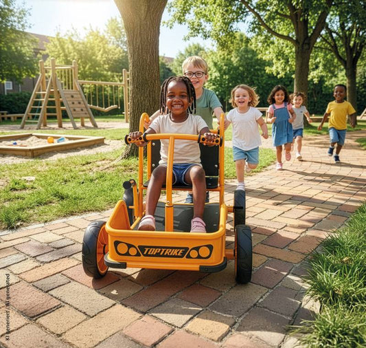 TopTrike Buddy Car Push & Drive køretøj til 2 børn – fra 4 år