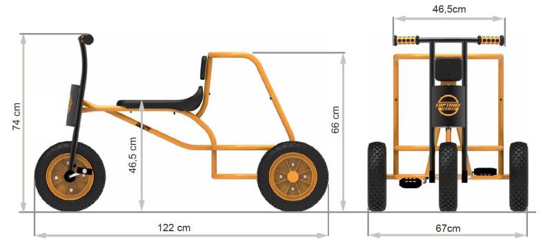 TopTrike Shuttle Trike Maxi trehjulet cykel med ståplads til større børn