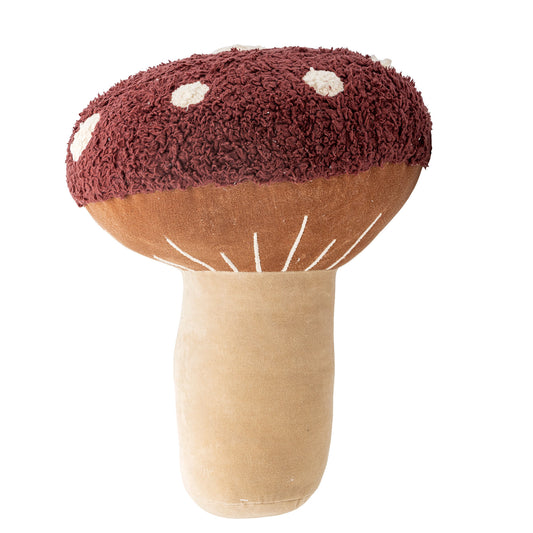 Bloomingville MINI Mushroom pude – Rød svampeformet pude i bomuld
