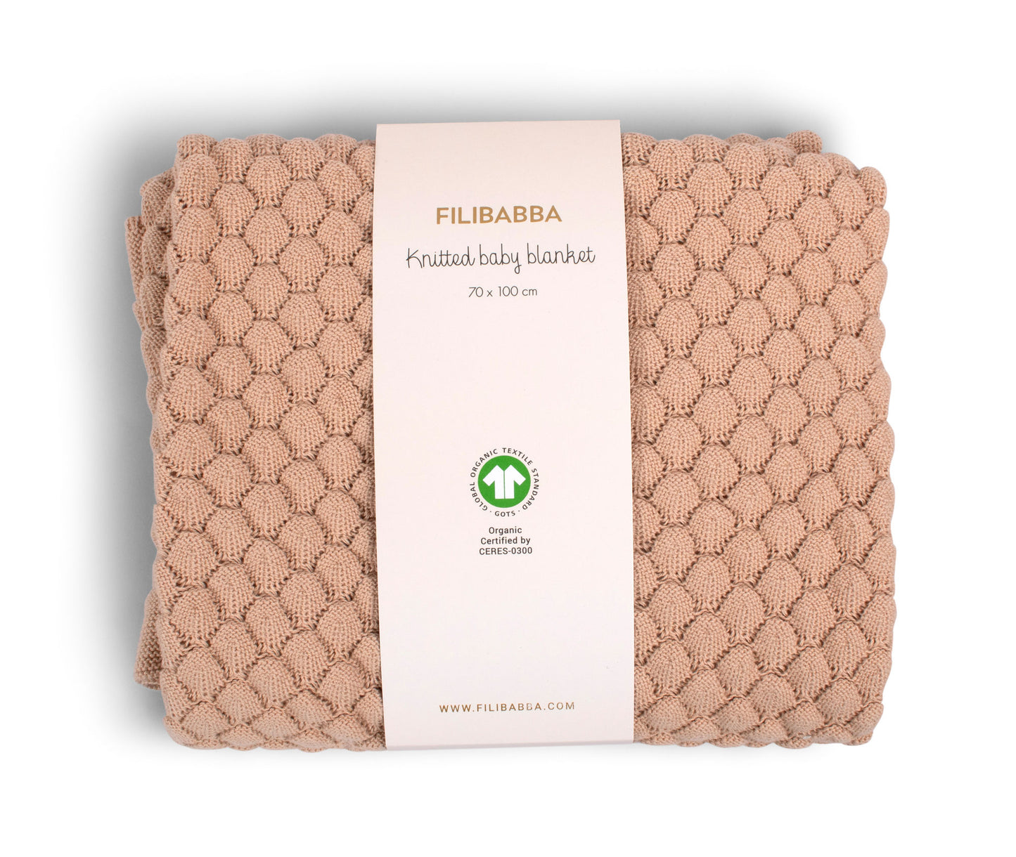 Filibabba strikket babytæppe GOTS – Ivory Cream