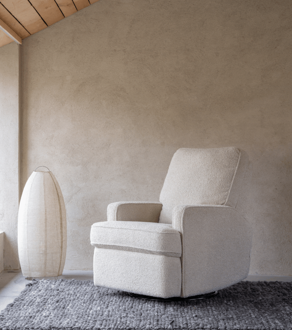 Quax dreje- og glidestol med recliner – teddy taupe