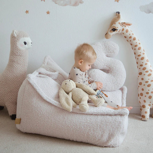 MeowBaby® Bearly Sækkestol – Cremefarvet - Tumlebørn
