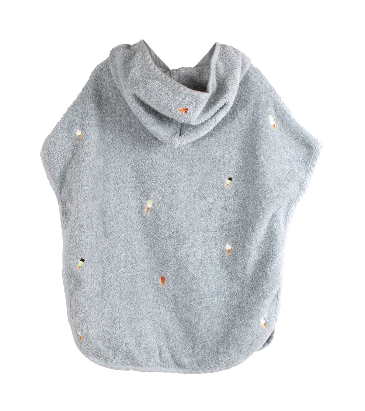 Filibabba Strandponcho med broderi GOTS - Pearl Blue