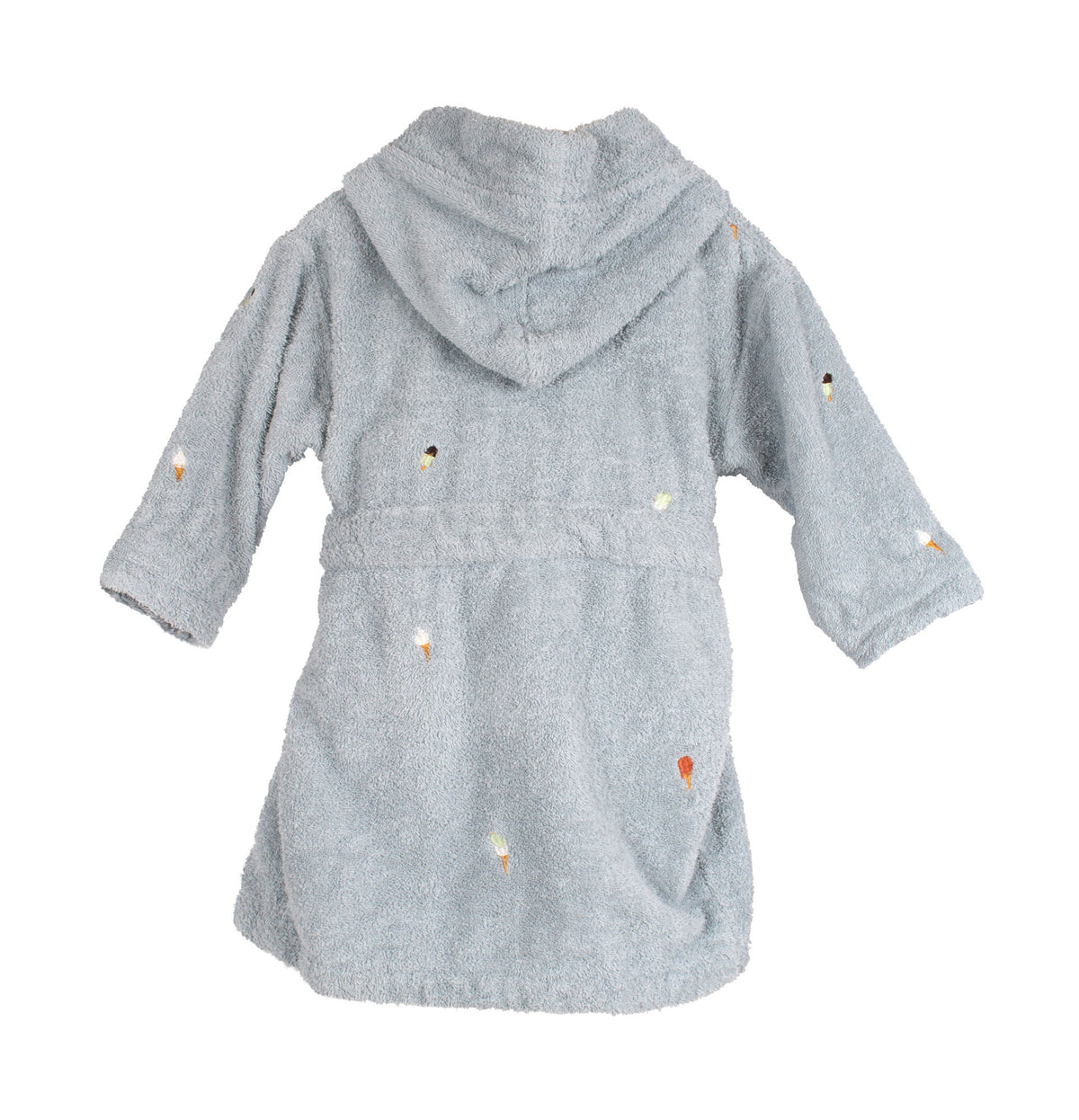 Filibabba Badekåbe med broderi 1-2 år GOTS - Pearl Blue