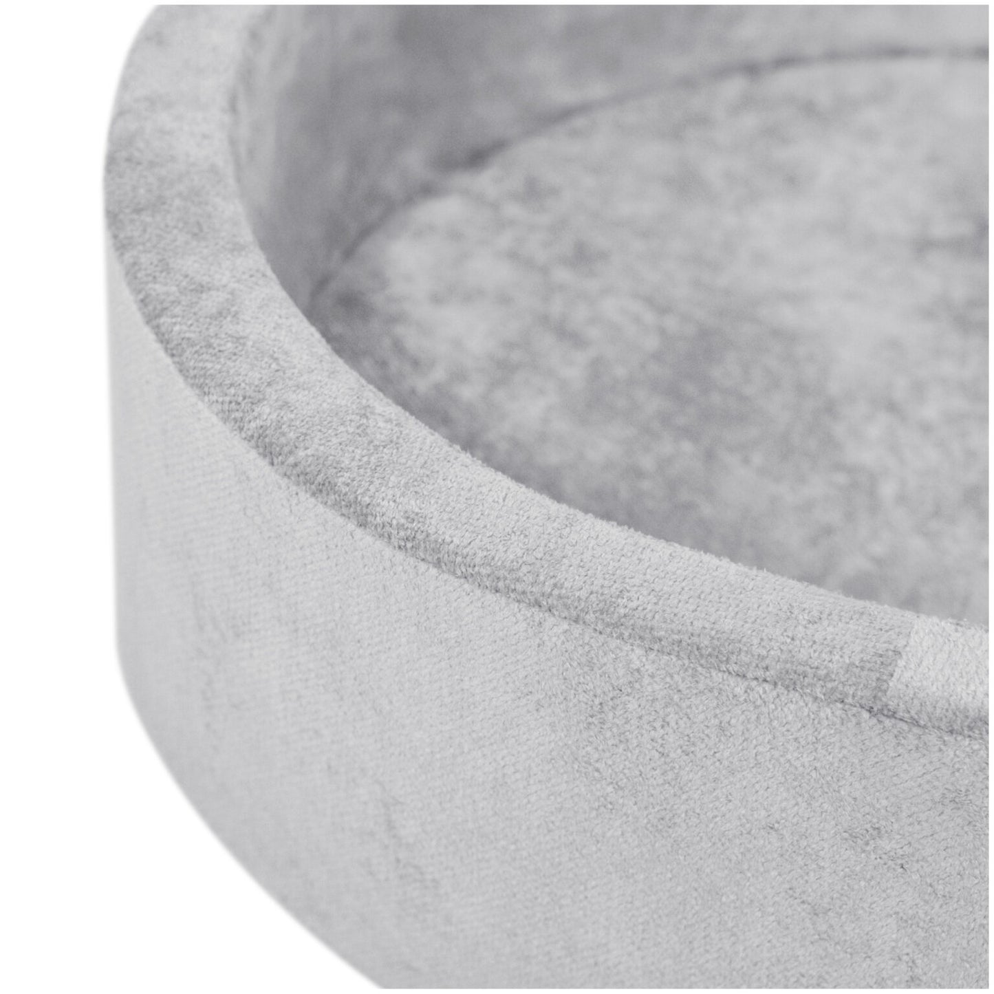 Plush Nest boldbassin med 200 bolde i premium chenille – grå – 90x30 cm