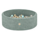Plush Nest boldbassin med 200 bolde i premium chenille – grøn – 90x30 cm