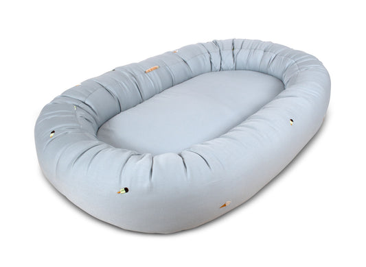 Filibabba babynest 2. generation – Cool Summer, Pearl Blue