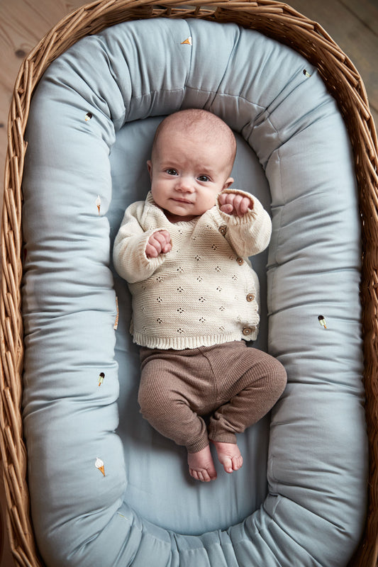 Filibabba babynest 2. generation – Cool Summer, Pearl Blue