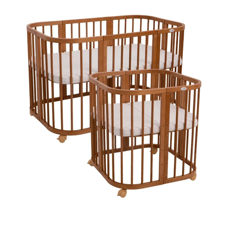 Waldin 7-i-1 tremmeseng med madras – vintage