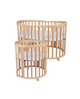 Waldin 7-i-1 oval tremmeseng med madras – naturtræ