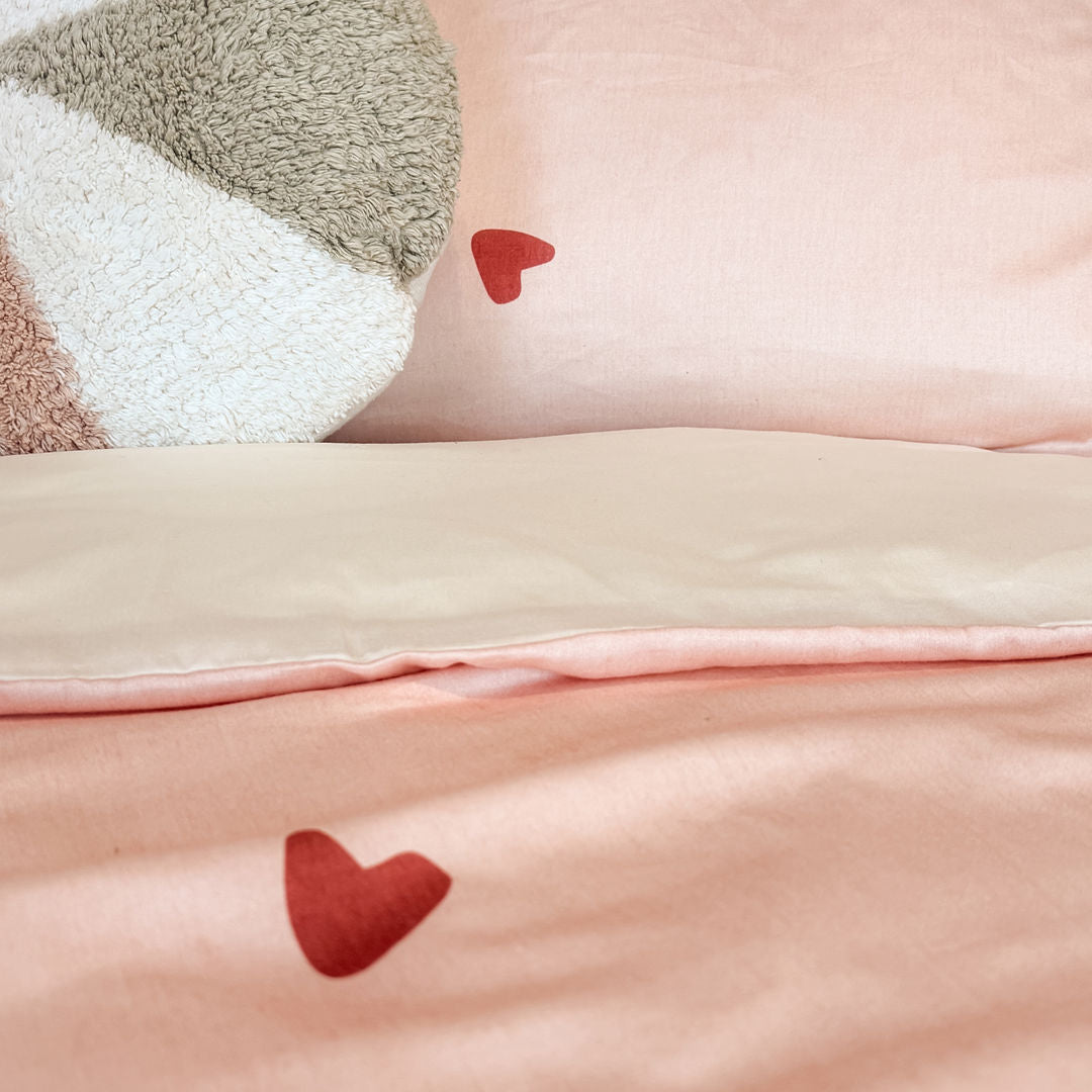 LIFETIME Kidsrooms Sweet Hearts sengetøj 140 x 200 cm – Lyserød