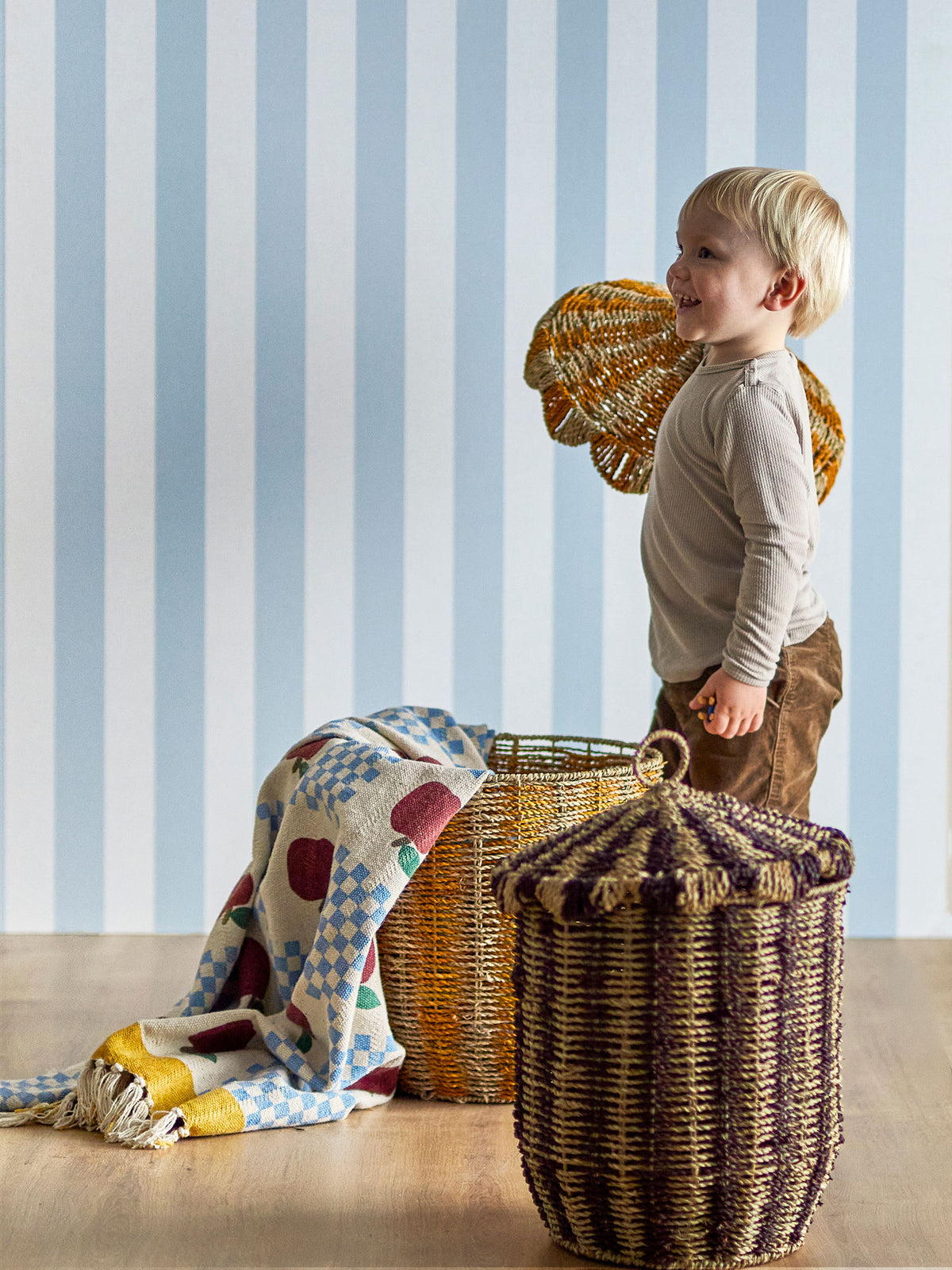 Bloomingville MINI Cikkeline kurve med låg - 2 stk. - Multifarvet