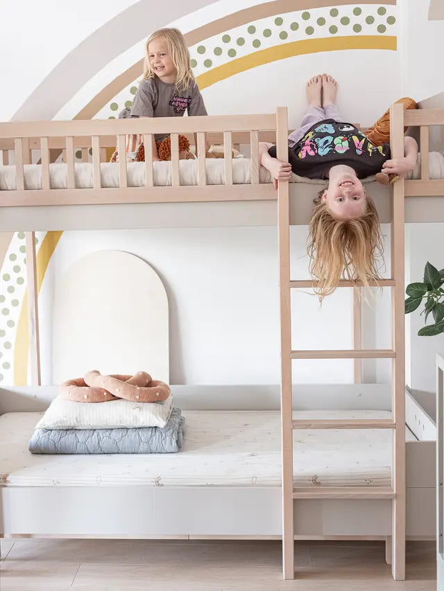 Wood Luck Design - Basic - køjeseng 90 x 200 cm – cashmere og bøgetræ