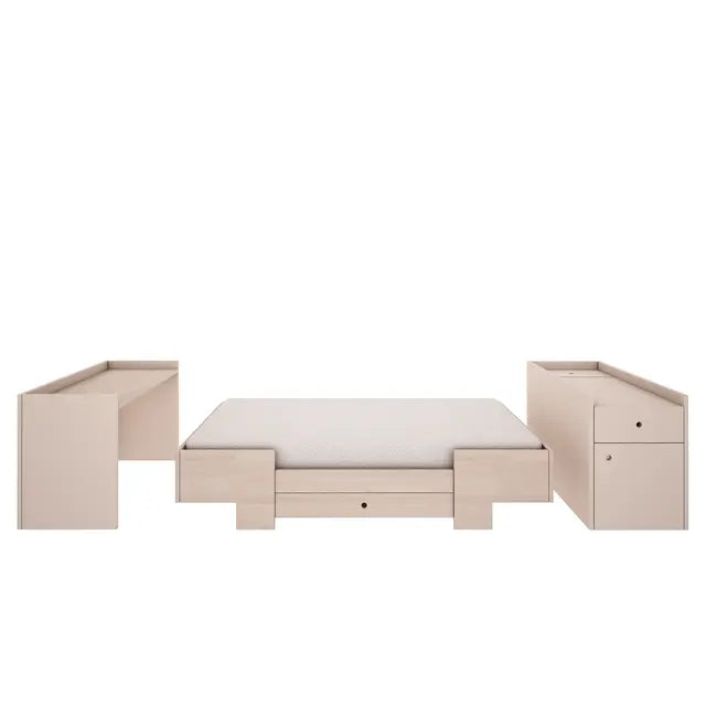 Wood Luck Design - Smart - tremme-/børneseng 80x120 cm til 80x160 cm – sand beige