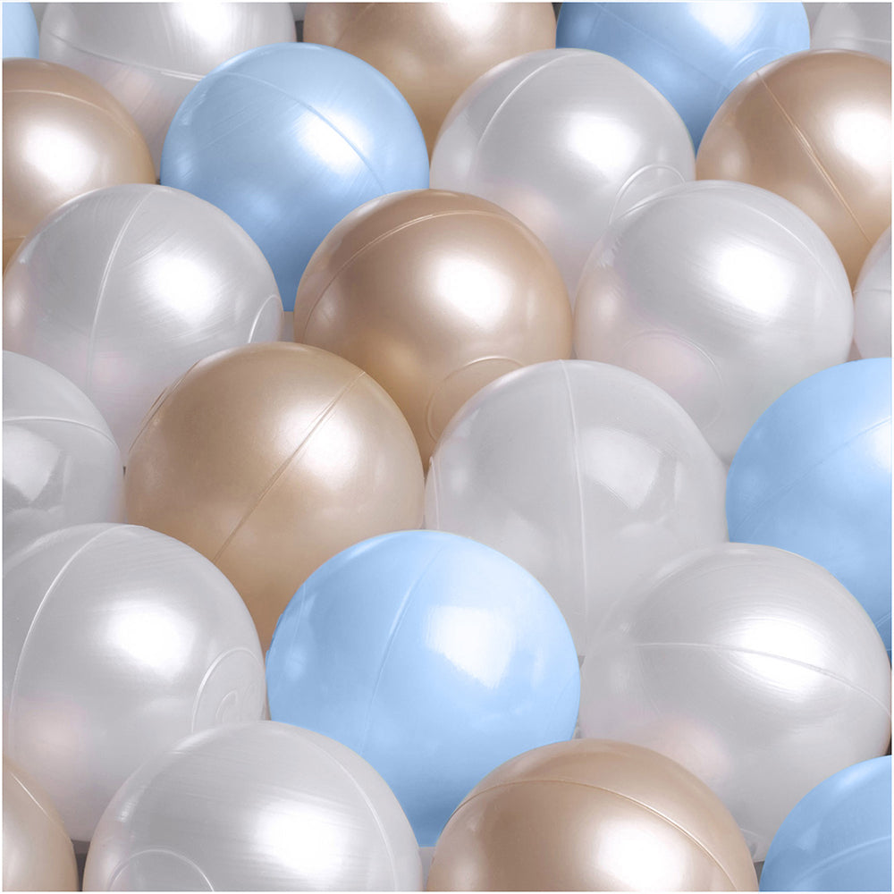 Plush Nest boldbassin med 200 bolde i premium fløjl – blå – 90x30 cm