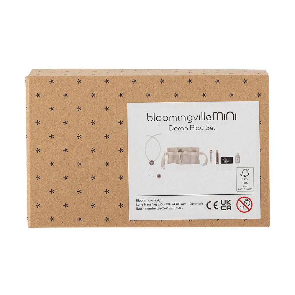 Bloomingville MINI Doran legesæt – Dyrlægesæt i grå FSC®-certificeret bøgetræ