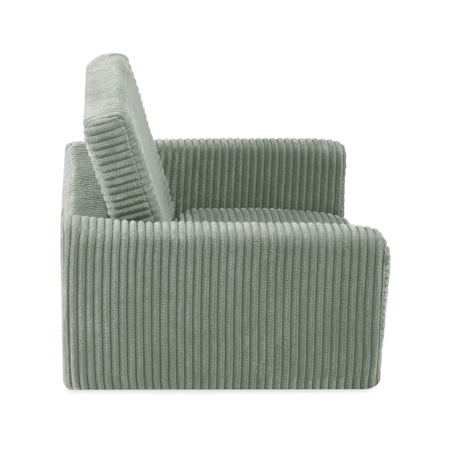 Plush Nest Cubie foldbar lænestol til børn i premium fløjl – grøn