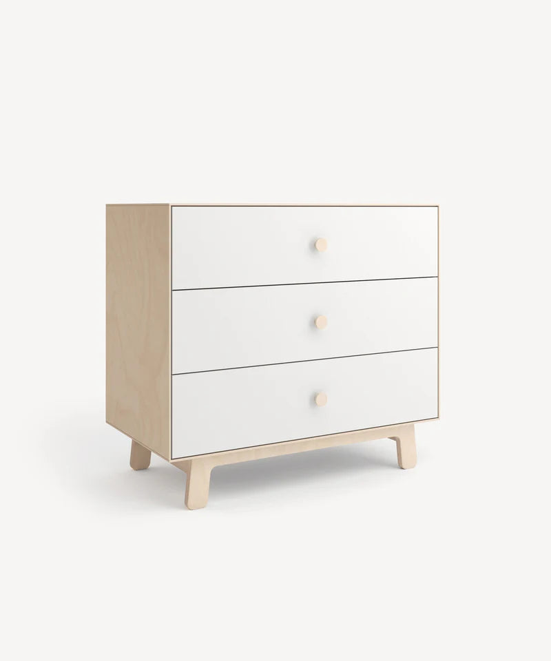 Oeuf NYC Sparrow kommode med 3 skuffer – hvid/birk
