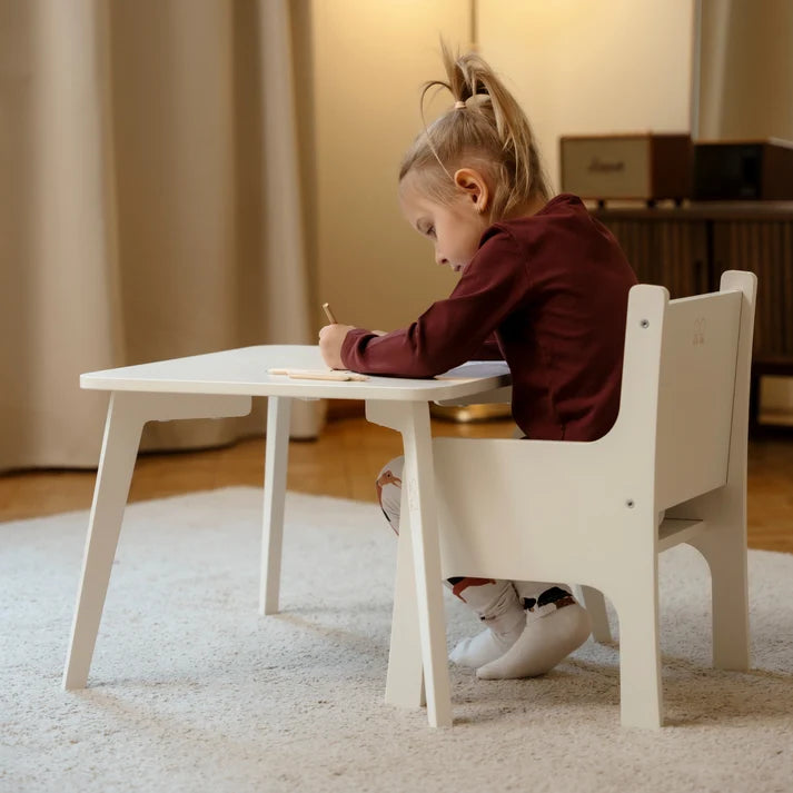 Ette Tete TULLA højdejusterbart børnebord med korte og lange ben – Hvid