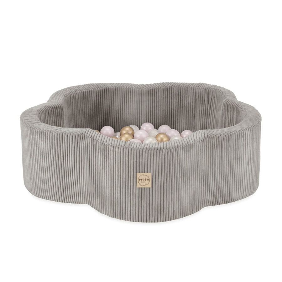 Plush Nest Floral Fun Zone boldbassin 95x30 cm – beige med 200 bolde i lyserød mix