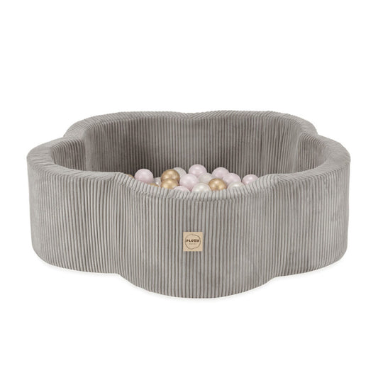 Plush Nest Floral Fun Zone boldbassin 95x30 cm – beige med 200 bolde i lyserød mix