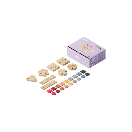 BAVVIC Starter Set – kreativt byggesæt i træ og silikone – 32 dele