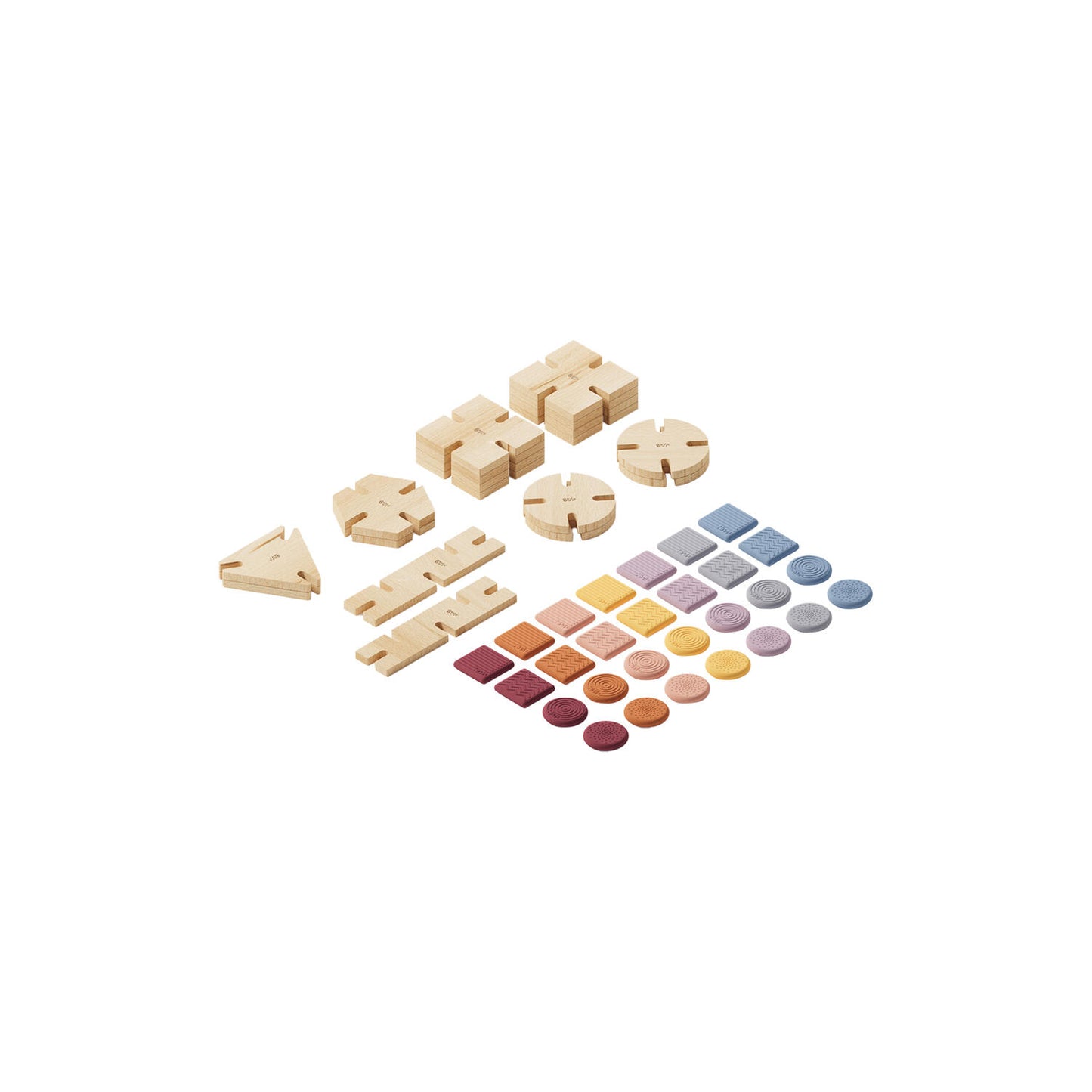 BAVVIC Builder Set – kreativt byggesæt i træ og silikone – 48 dele