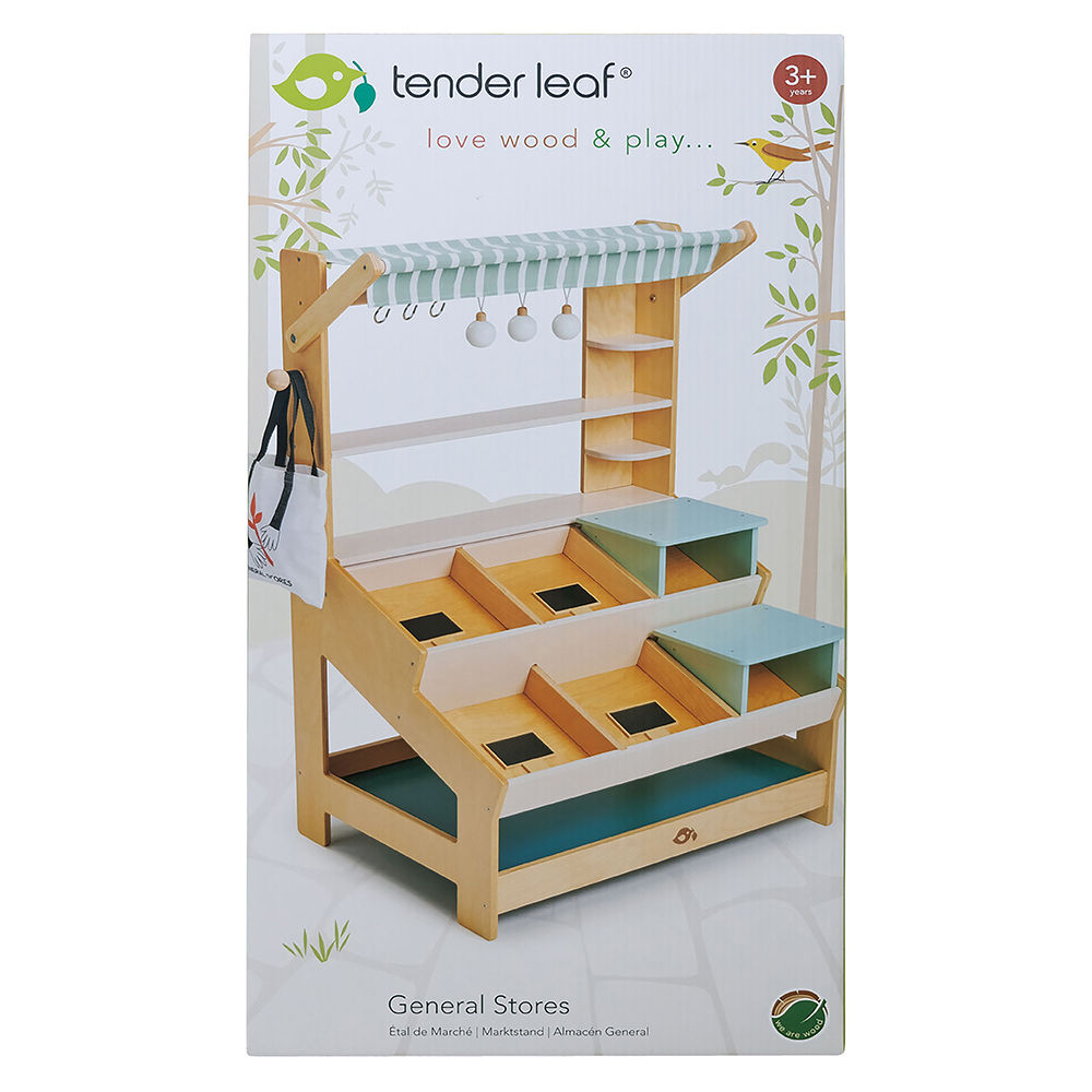 Tender Leaf markedsbod i træ med baldakin