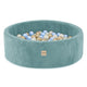 Plush Nest boldbassin med 200 bolde i premium fløjl – blå – 90x30 cm