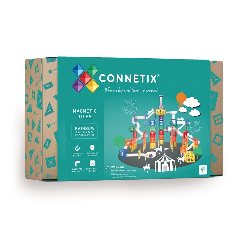Connetix Ball Run Magnetsæt 92 dele - Regnbue